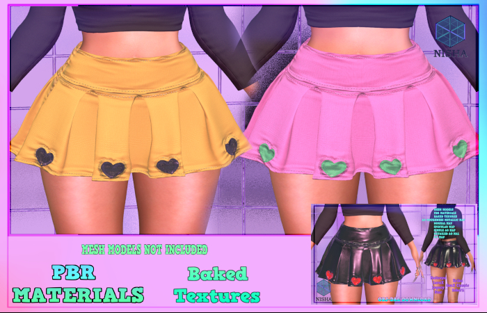 VALENTINES FULL PERM Nisha - Carys skirt Fabric pbrs and textures