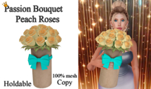 Passion Bouquet - Peach Roses - Holdable Mesh Gift
