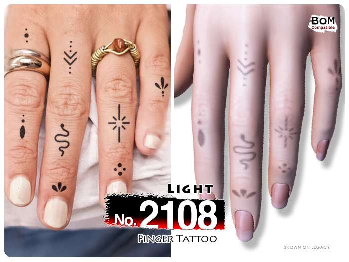 (Finger Tattoo) No.2108 Light
