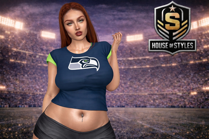 Seattle Seahawks Ladies Tee (Navy)