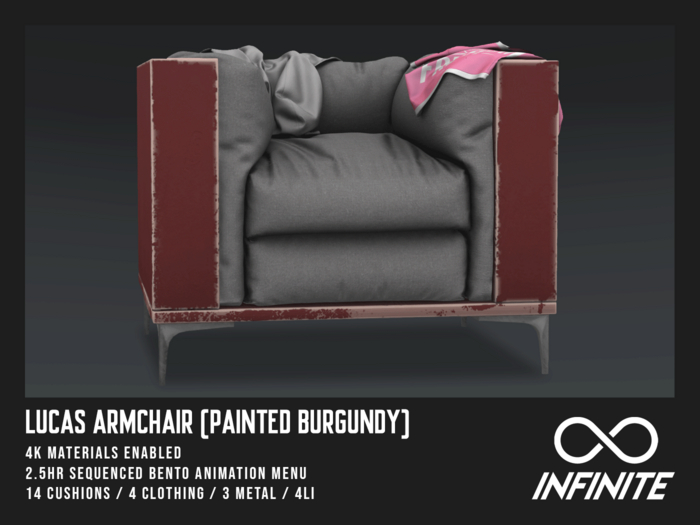 Infinite - Lucas Armchair (PG) *Painted Burgundy