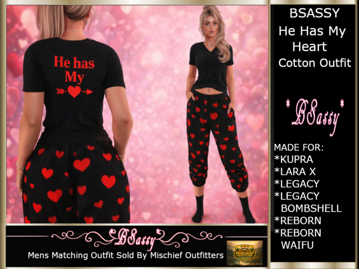 *BSASSY* HAS MY HEART OUTFIT COTTON