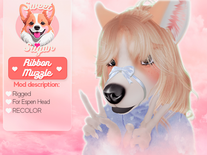 [ Sweet ] > PBR < Ribbon Muzzle for Espen Head ( Recolor )