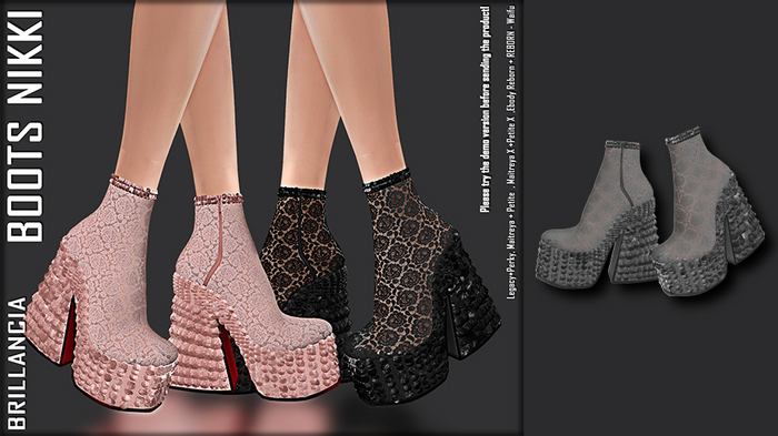 *BRILLANCIA -Boots Nikki  /grey