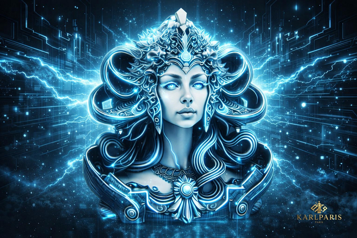 Celestial Ice Goddess Bust – Arcane Fantasy Sculpture Decor