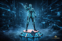 Statue Cyberpunk – Futuristic Neon Warrior Sci-Fi Sculpture Decor