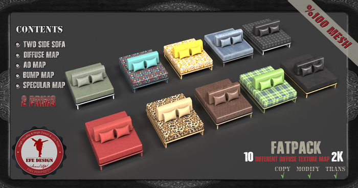 (Efe Design) Two Side Sofa Fatpack Full perm 