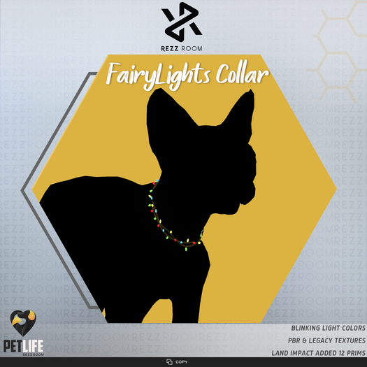 [Rezz Room]  Sphynx Cat FairyLights Collar Petlife