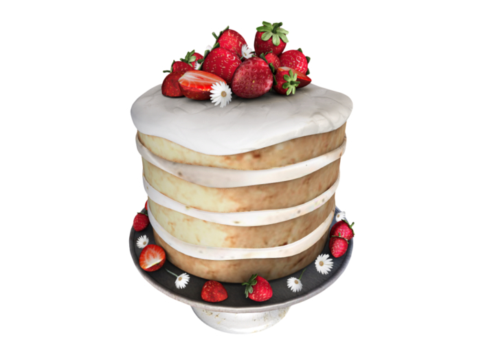 17 ionic : Strawberries & Daisies Cake