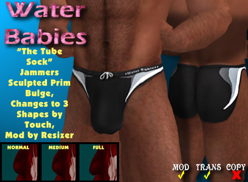 Water Babies - "The Tube Sock" Speedo (Black/Gray)