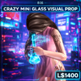 Mini crazy BongCrazy Mini Glass Visual Prop – Animated Stream FX Hand Accessory | Copy Permission | Roleplay & Photograp