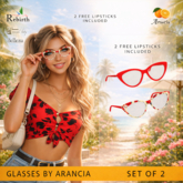 GLASSES - FLOWERS / RED - REBIRTH, MAITREYA, LEGACY, BELLEZA