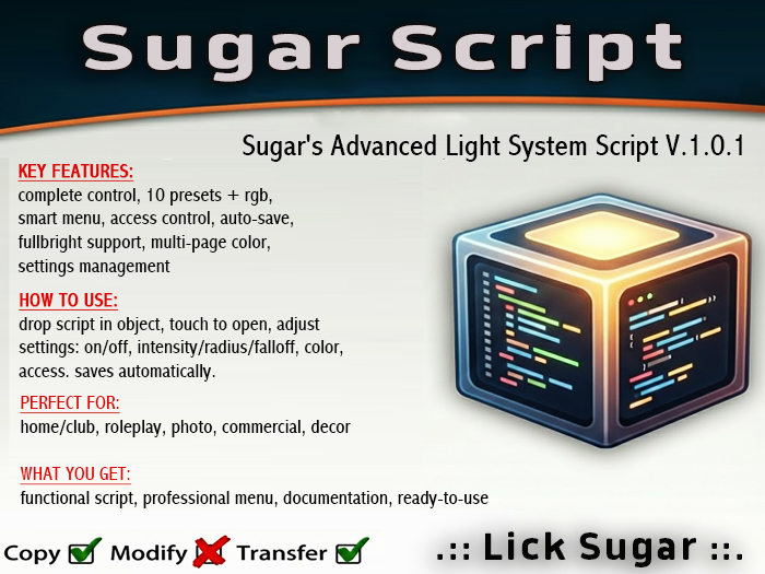 .::[ Lick Sugar ]::  Advanced Light System Script V.1.0.1