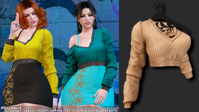 *BRILLANCIA* -Set  Wendy top beige