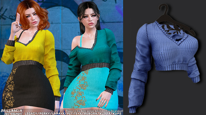 *BRILLANCIA* -Set  Wendy top blue