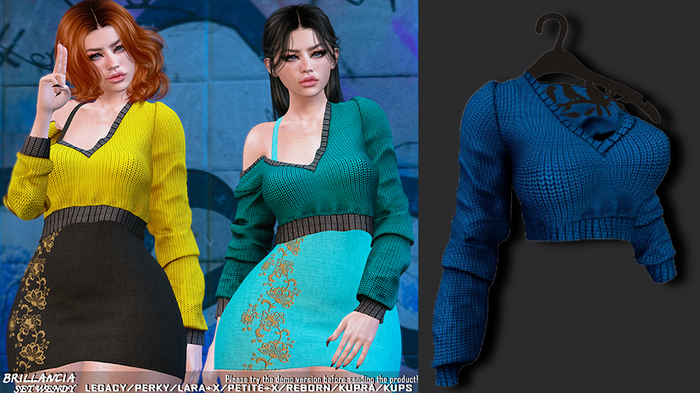 *BRILLANCIA* -Set  Wendy top indigo