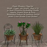 Chair Planter Clay Set1