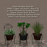 Chair Planter Rust Set1