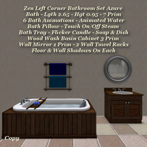 Zen Left Corner Bathroom Set Azure1