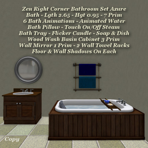 Zen Right Corner Bathroom Set Azure1