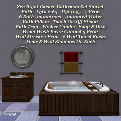 Zen Right Corner Bathroom Set Sunset1