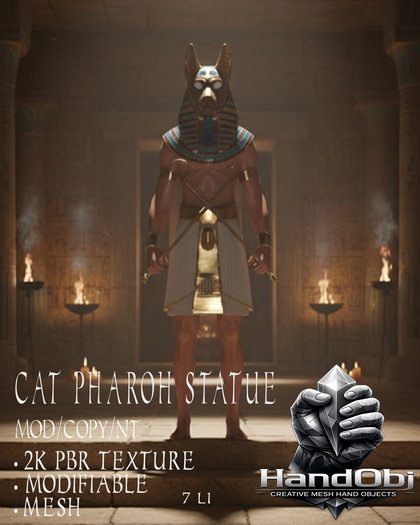 "HandObj" Cat Pharaoh Statue (unpack)