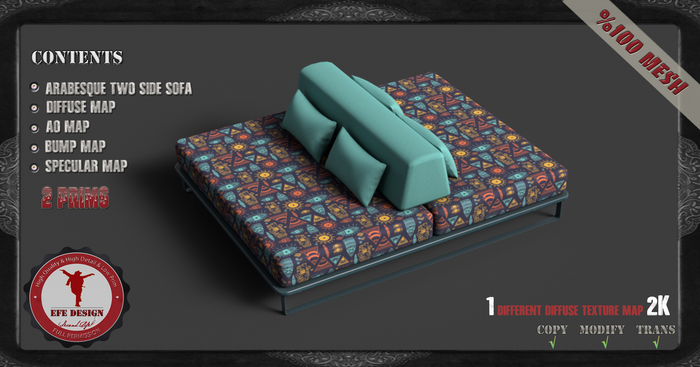 (Efe Design) Arabesque Two Side Sofa Full perm