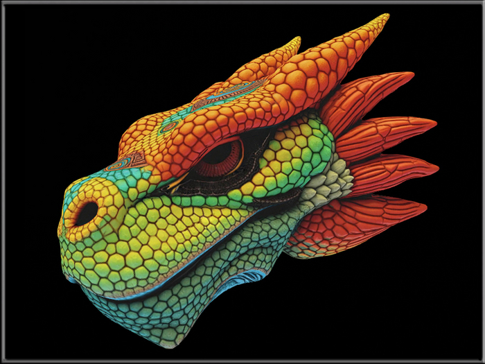 [Feliz] Colorful dragon head - Mesh - Full Perm