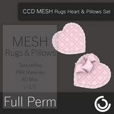 MESH Rugs Heart & Pillows Set