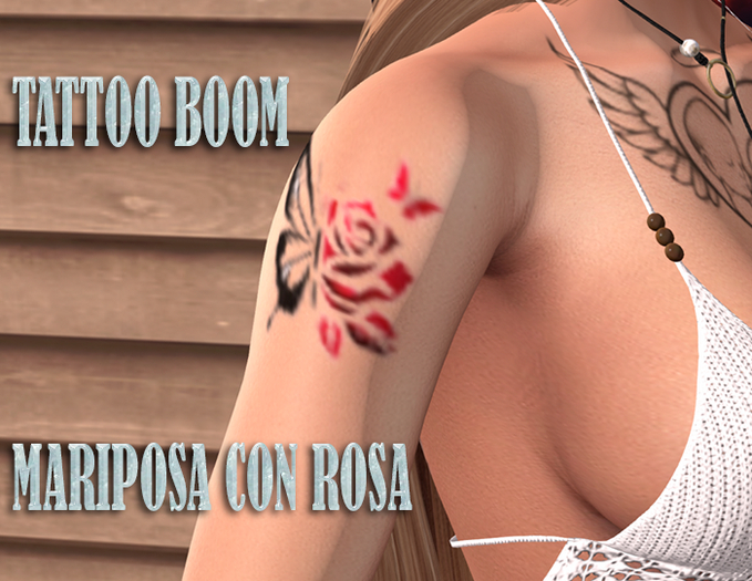 mariposa con rosa