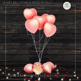 DD Heart Balloons & Rose Petals
