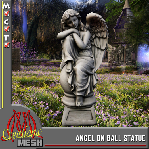 Angel on Ball FP box, angel thoughts, thinking of you