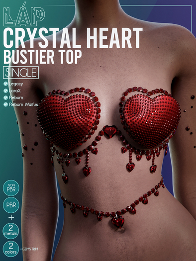 Crystal Heart Bustier by LAP (Red)