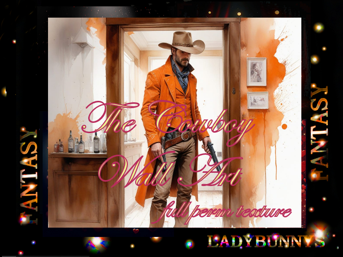Wall Art-Art Decor The Cowboy Art Print-full perm western art texture