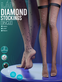 Diamond Stockings by LAP (Black Fishnet)