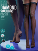 Diamond Stockings by LAP (Black Nylon)