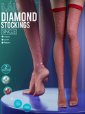 Diamond Stockings by LAP (Red Fishnet)