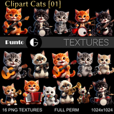Full Perm Textures - Clipart Cats 01