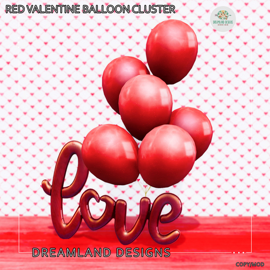 DD Red Valentine Balloon Cluster