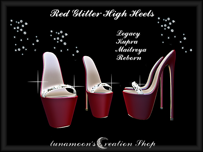 Red Glitter High Heels