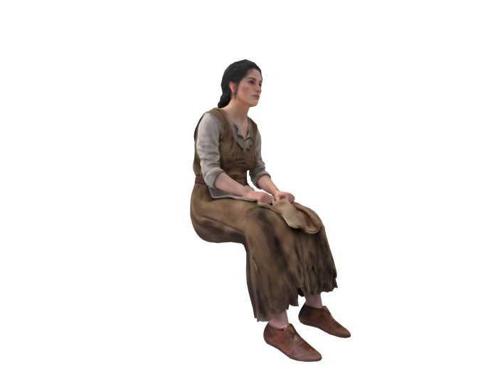 Medieval Peasant Lady Sitting Position FULL PERM