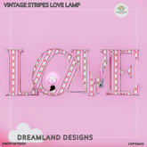 DD Vintage Stripes Love Lamp Boxed