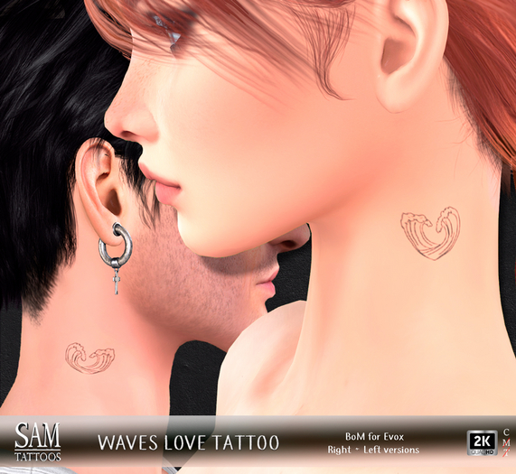 [SAM TATTOOS] WAVES LOVE TATTOO EVOX