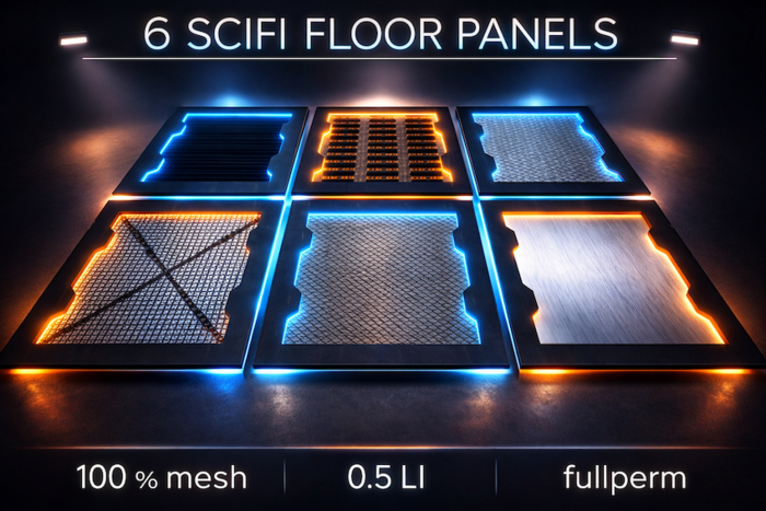 6 SCIFI FLOOR PANELS- mesh - builder edition