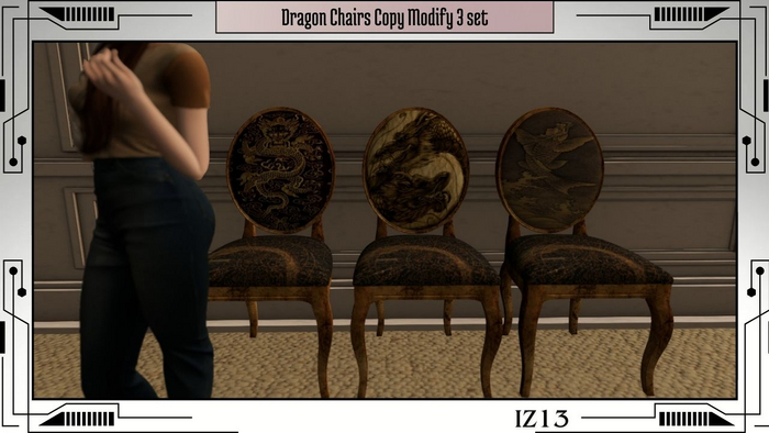 Dragon Chairs Copy Modify 3 set  