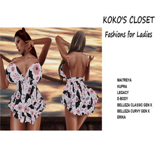 KOKO'S CLOSET SKULLY BATS BABYDOLL