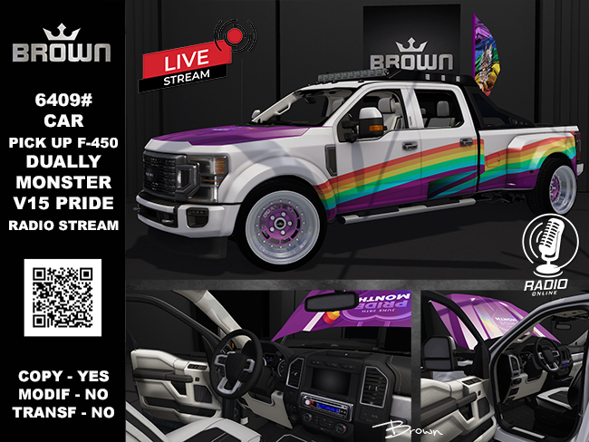 6409# CAR PICK UP F-450 Dually MONSTER V15 PRIDE RADIO STREAM