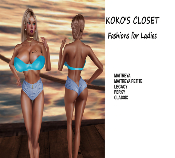 KOKO'S CLOSET STRAPLESS TOP TURQUOISE
