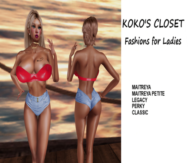 KOKO'S CLOSET STRAPLESS TOP RED