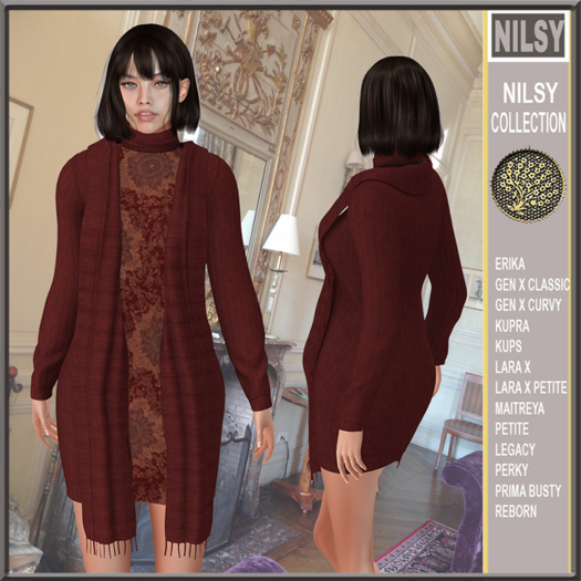  SHAWL NECK CARDIGAN&DRESS